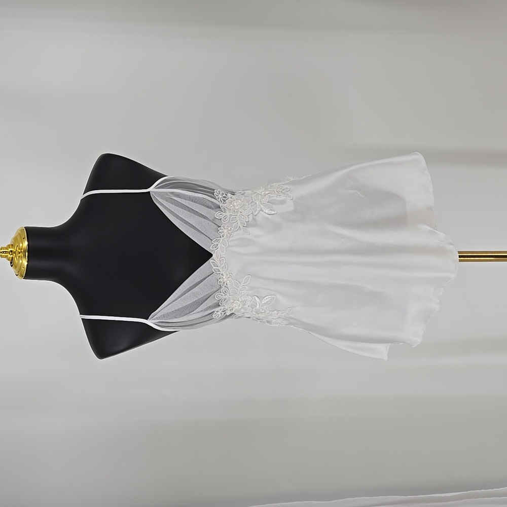 Vintage Shirley of Hollywood Wedding  White Sexy Lingerie Teddy Top Size Medium